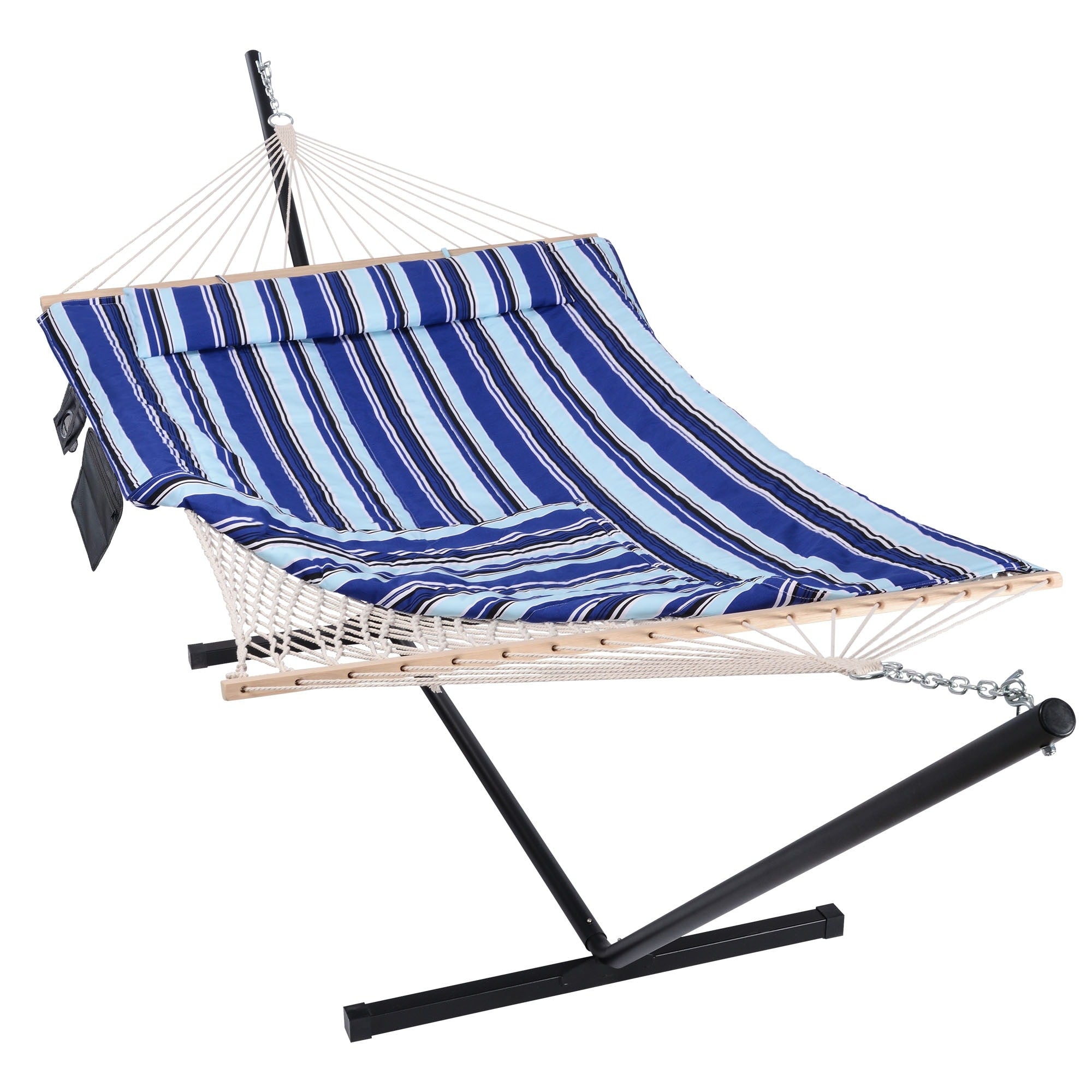 Double Cotton Rope Hammock with Stand R1054