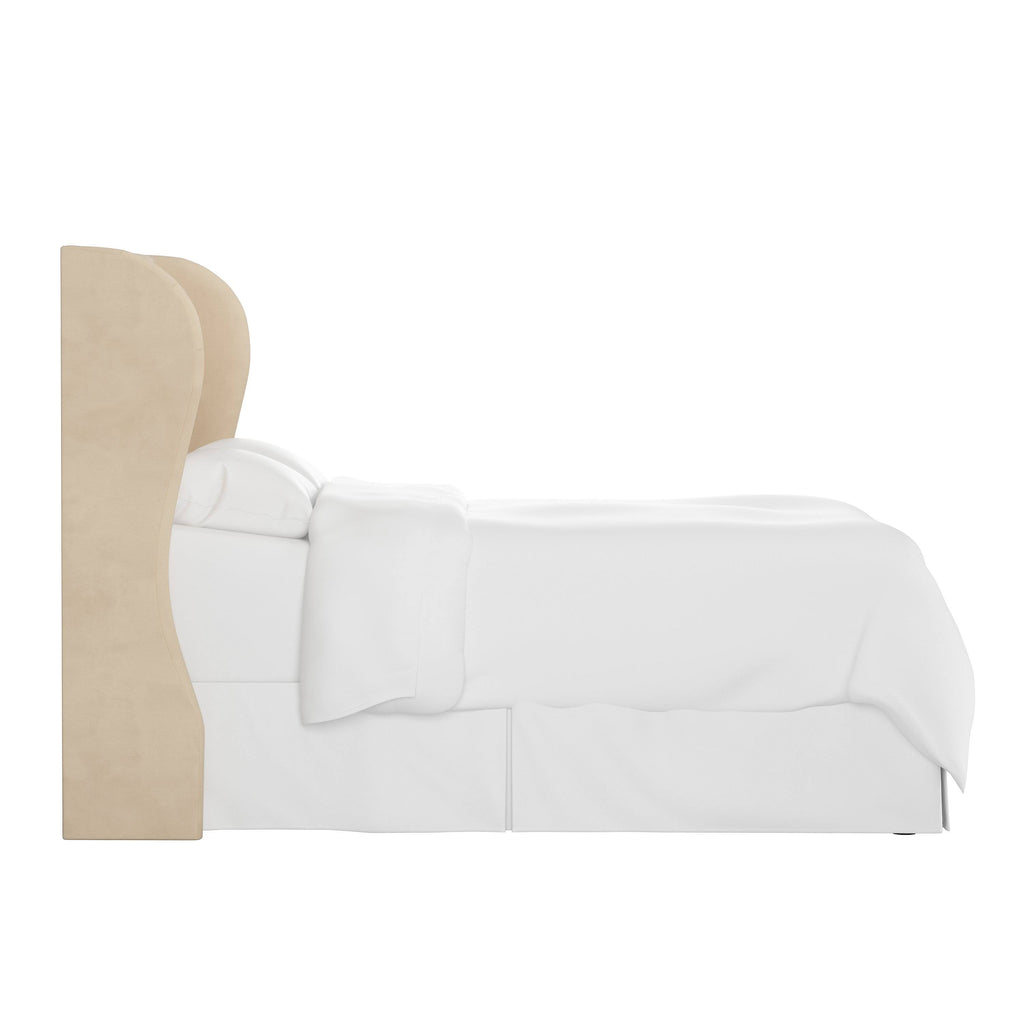 Tufted Wingback Headboard Velvet Pearl G821169