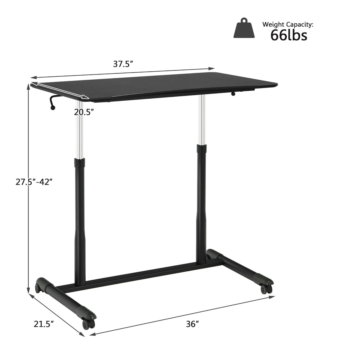 Black Height Adjustable Standing Desk K335