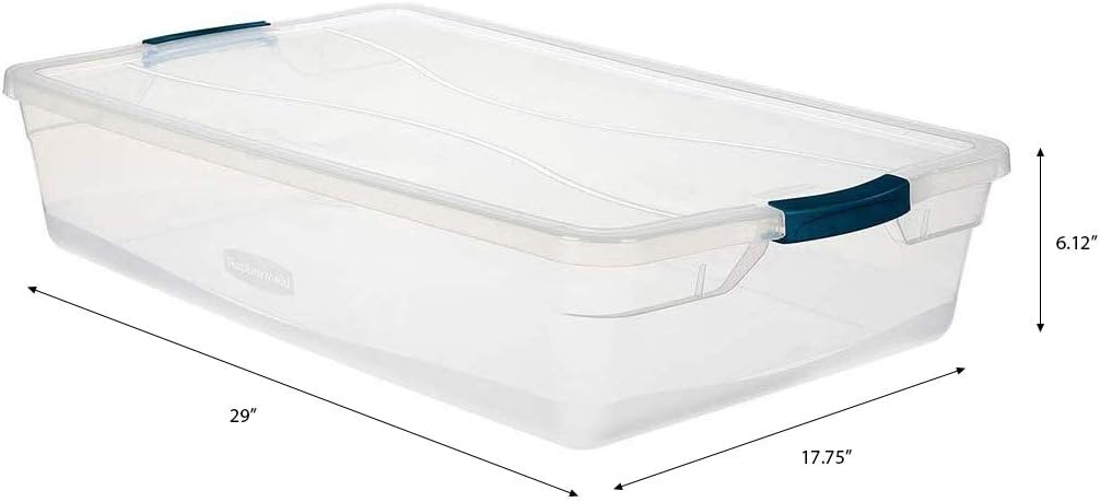 Clear 41 QT Pack of 4 Stackable Plastic Storage Containers with Latching Lids C69420
