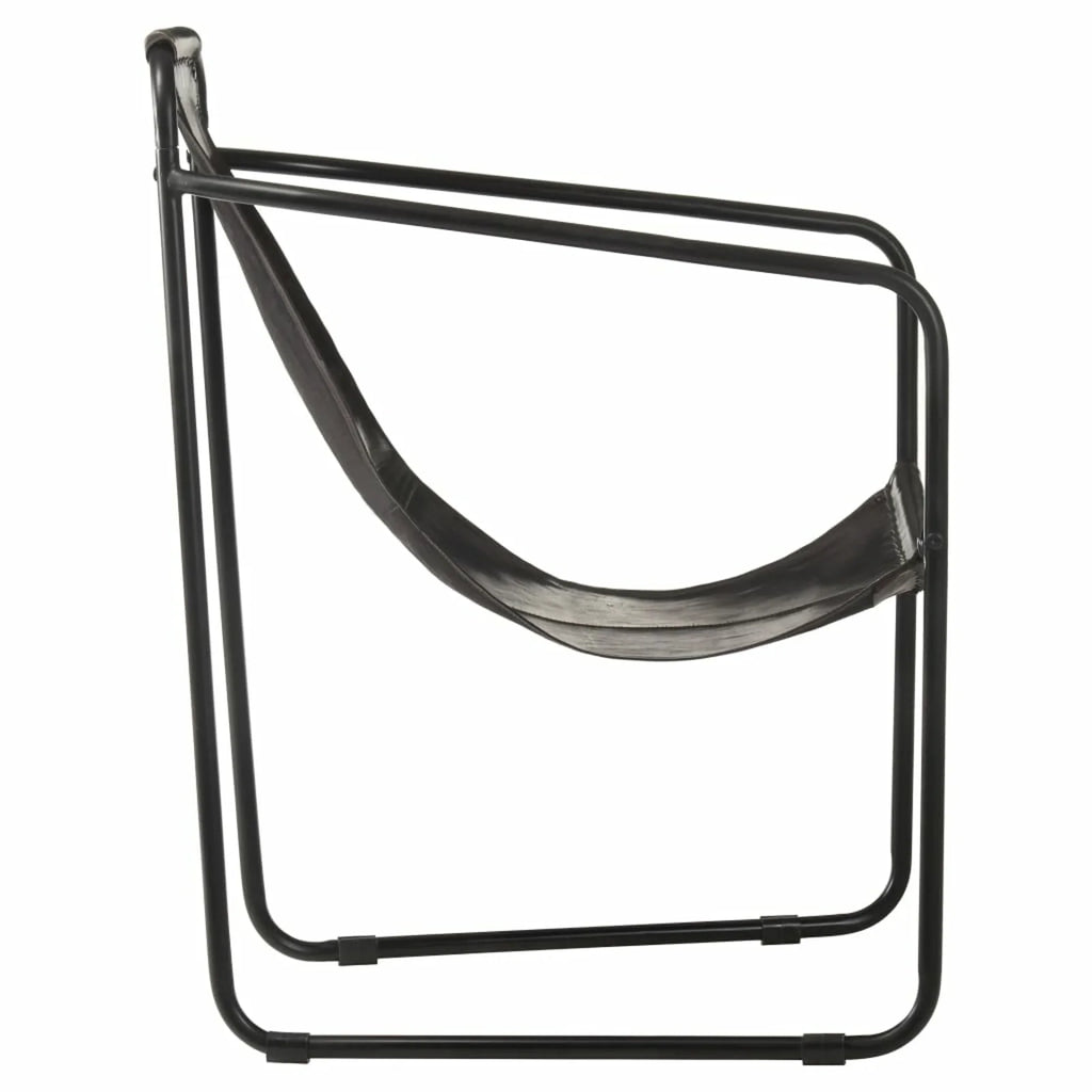 Black Real Leather Armchair K106
