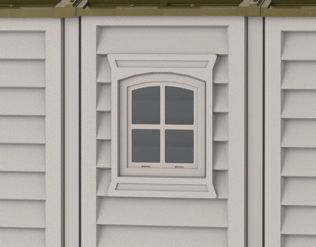 Offwhite/Brown 8x8 Outdoor Storage Shed L553482