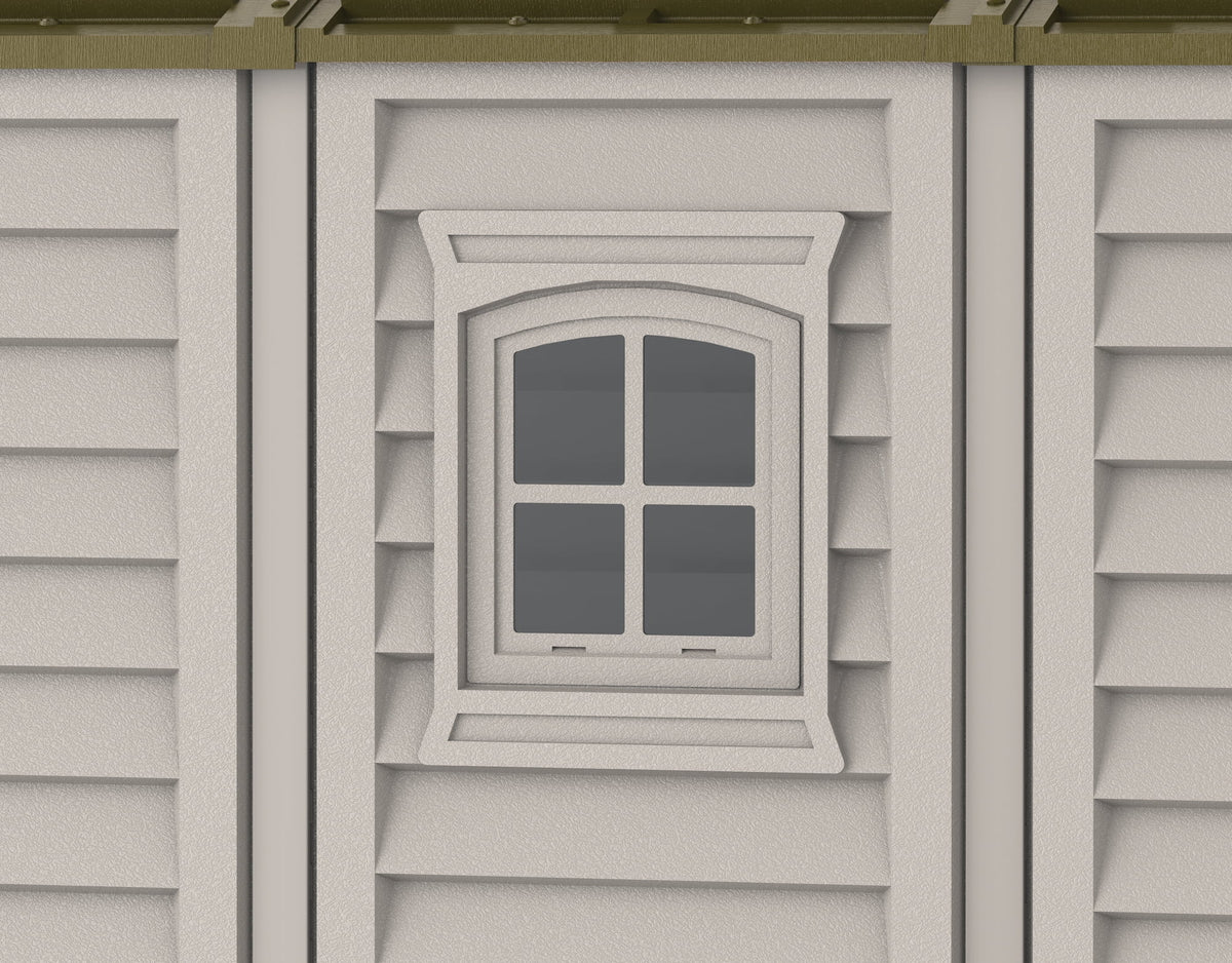 Offwhite/Brown 8x8 Outdoor Storage Shed L553482