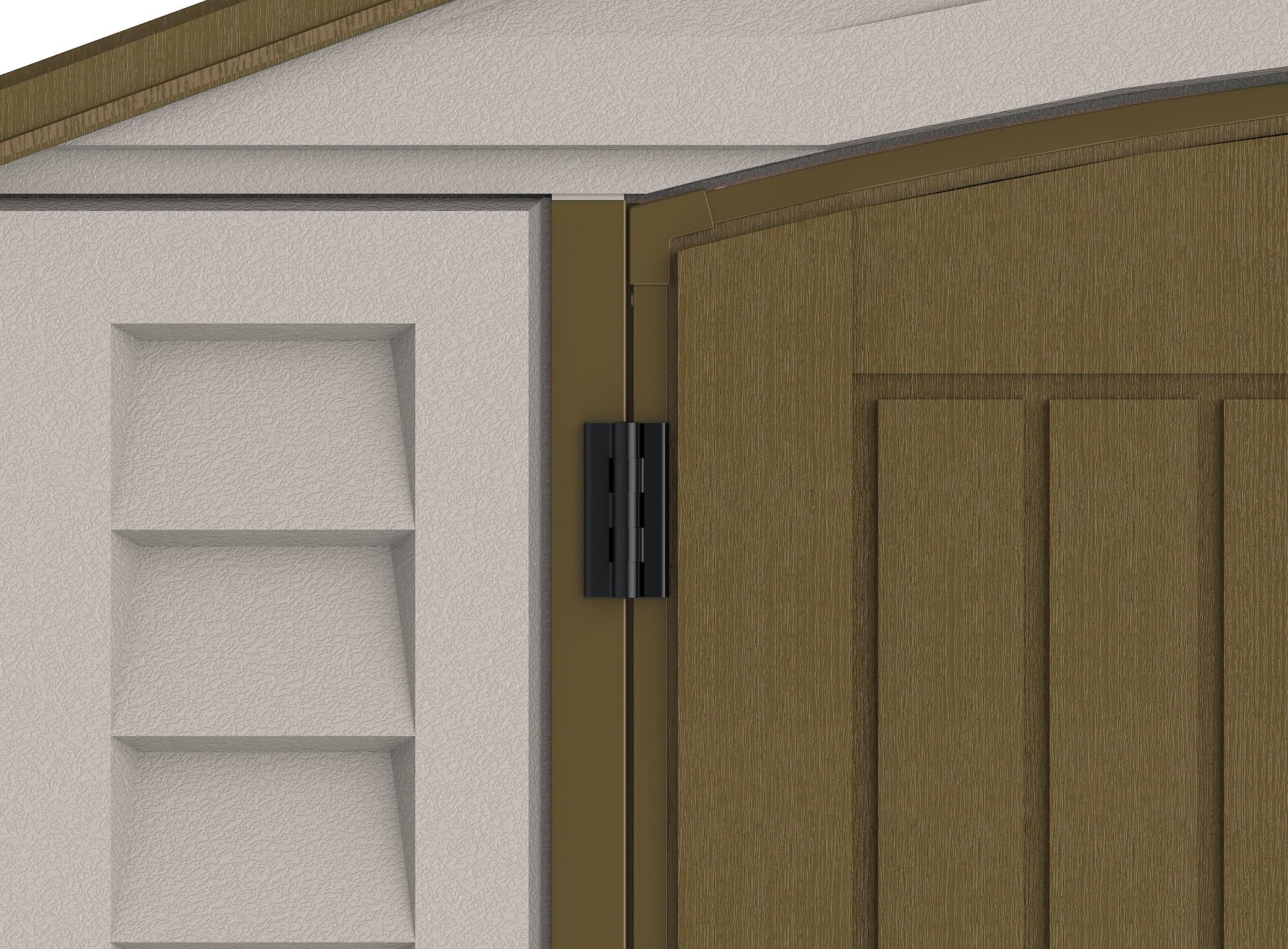 Offwhite/Brown 8x8 Outdoor Storage Shed L553482