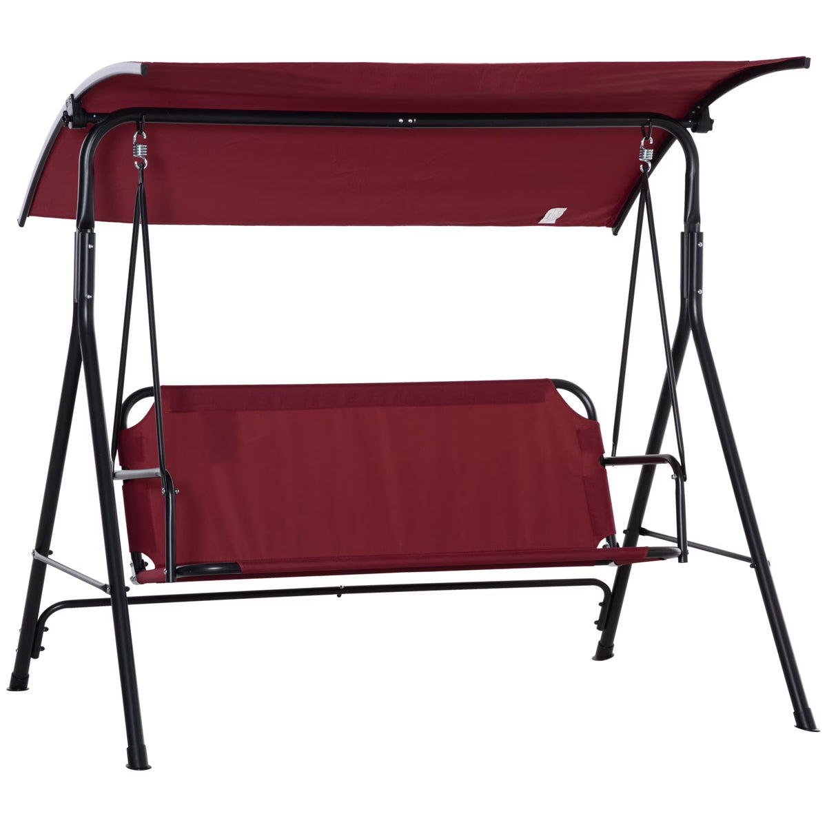 Red Steel Frame 3-Person Porch Swing with Stand E18333