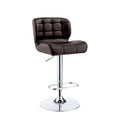 Brown Faux Leather Adjustable Bar Stool E39500