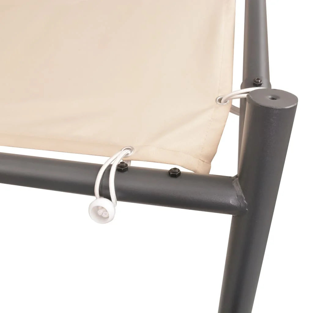 Beige Steel Gazebo Pavilion Tent Canopy Y6878