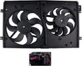 Dual Radiator Cooling Fan Assembly for 1998-2005 Volkswagen Beetle 1.8L 1.9L 2.0L with 3 Prong Wire Plug D349241