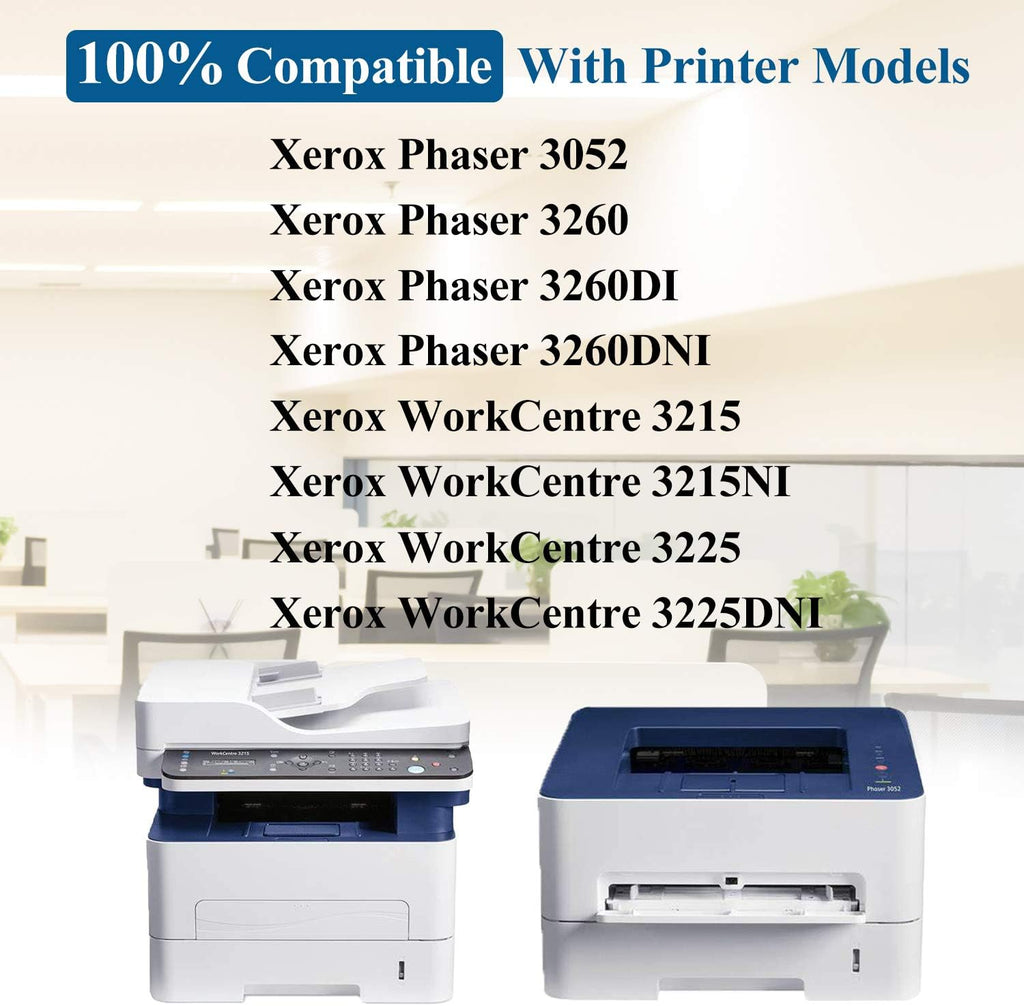 2 - Pack Toner Cartridge & Drum Replacement for Xerox Phaser 3260 Printer C355