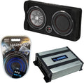 10 Thin Sub Box Passive Radiator Bundle with Amplifier & Amp Kit W420