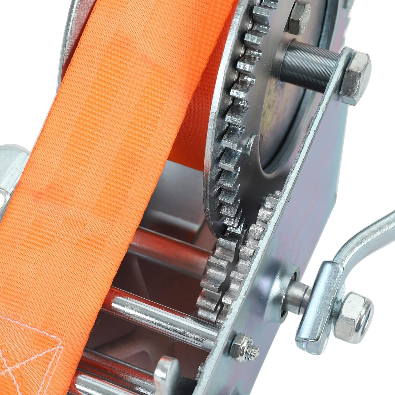 3500lbs Dual Gear Hand Winch Polyester Strap Pack of 2 N2293