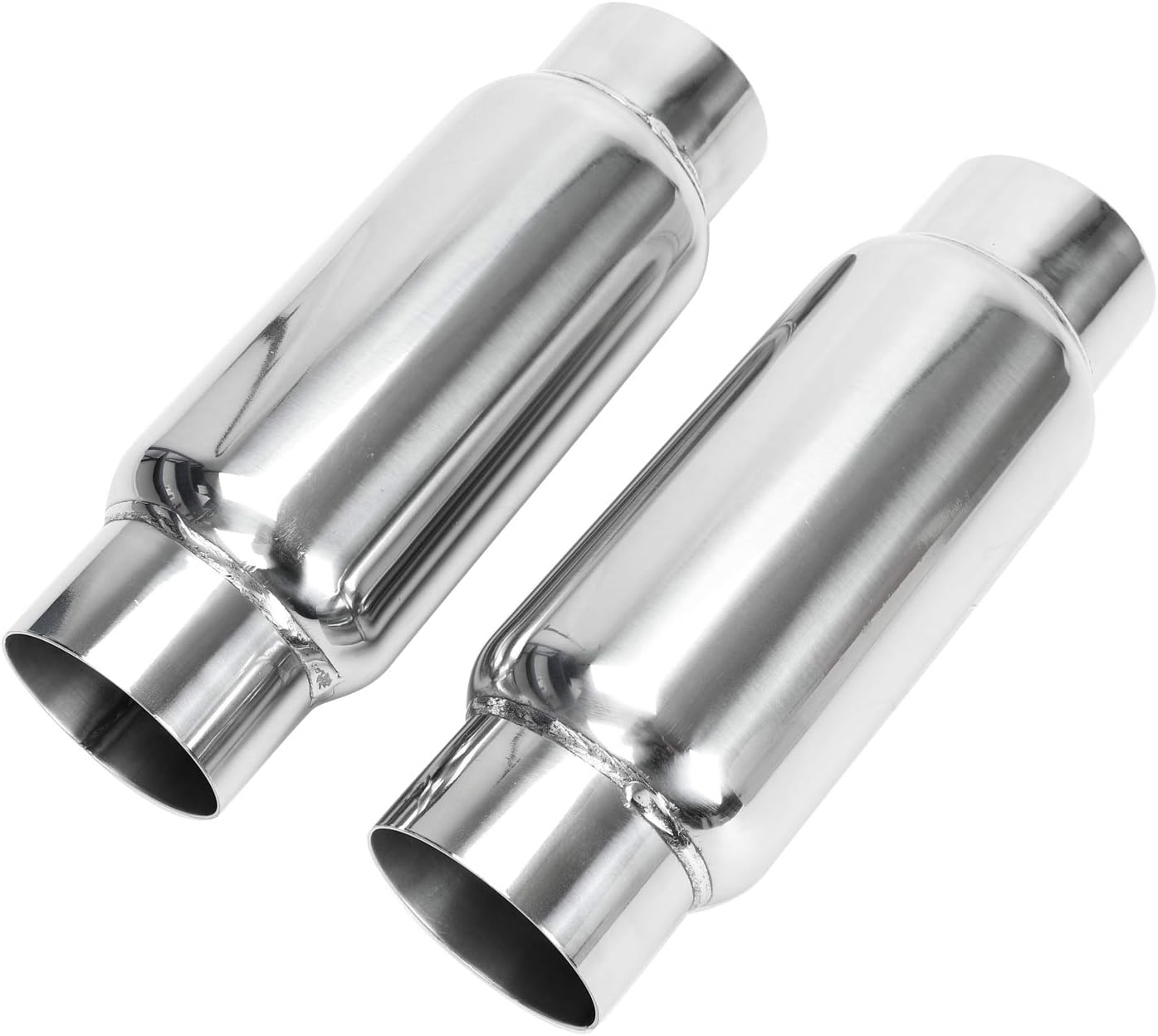 3" Inlet 3" Outlet Stainless Steel Exhaust Muffler Resonator, 12" Overall Length, Pack of 2 S607924