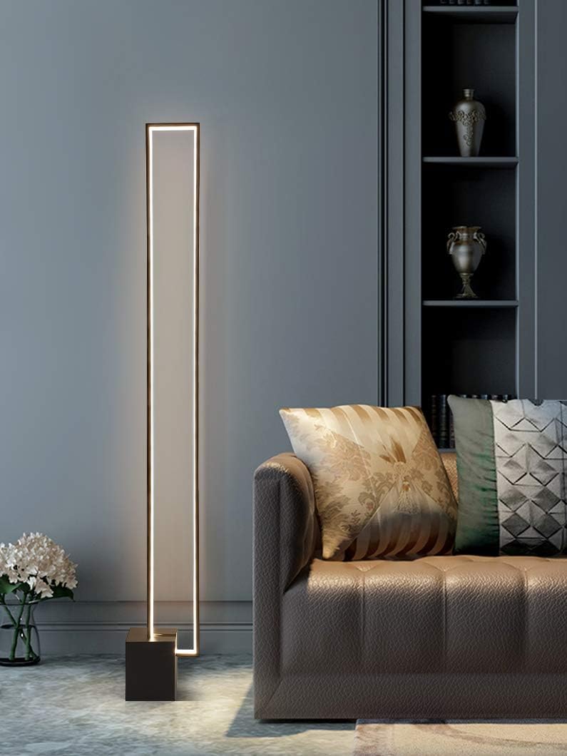 Modern LED Floor Lamp with Remote Control, Dimmable 3 Colors Temperature 3000K-4500K-6000K E6831