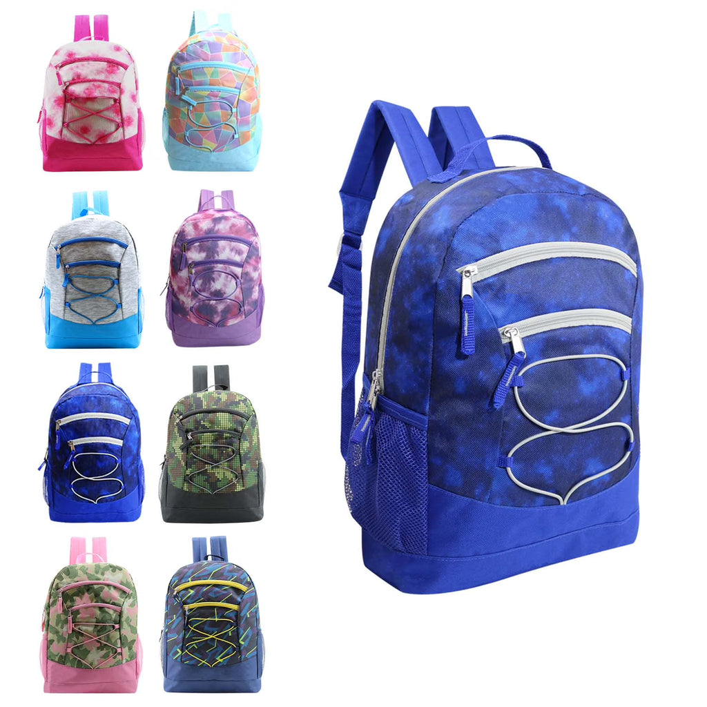 24 Pack 17 Inch Assorted Colors Bungee Backpacks G6609