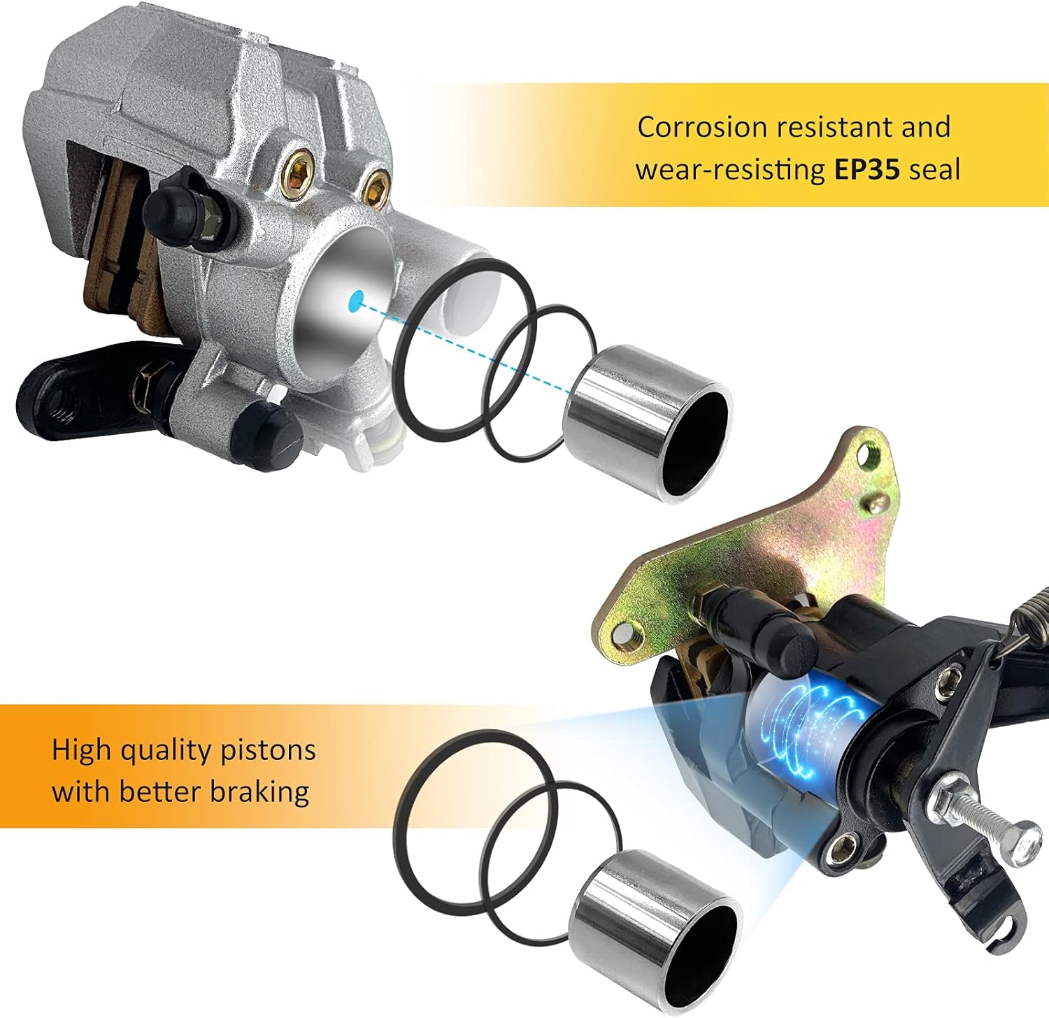 Front Left Right & Rear Brake Calipers Pack of 2 V476