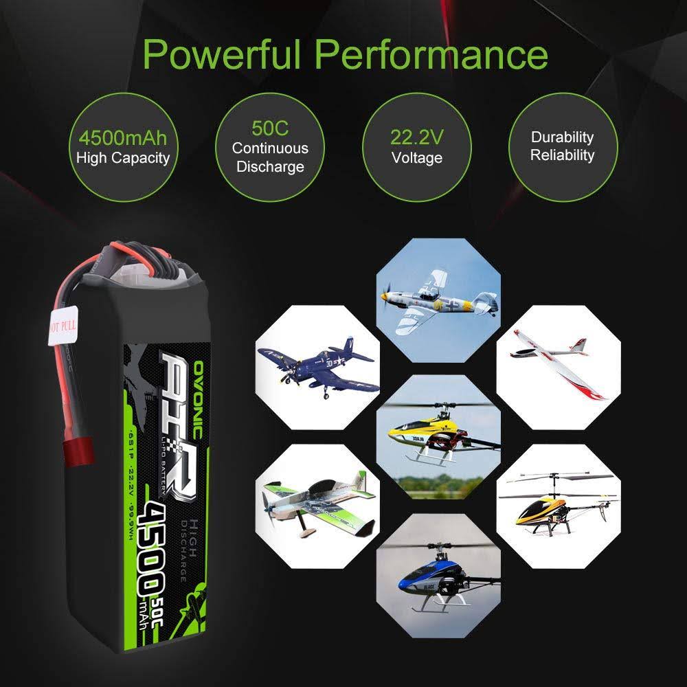 6s 22.2V 4500mAh 50C Lipo Battery with Deans Plug I33545