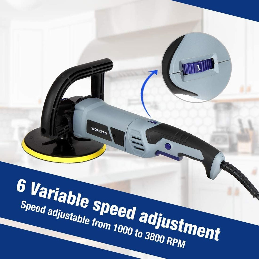 7-inch Buffer Polisher with 4 Pads, 6 Variable Speed D441
