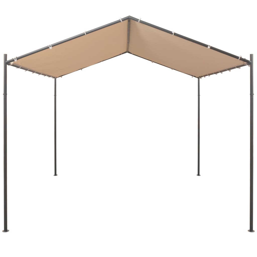 Beige Steel Gazebo Pavilion Tent Canopy Y6878