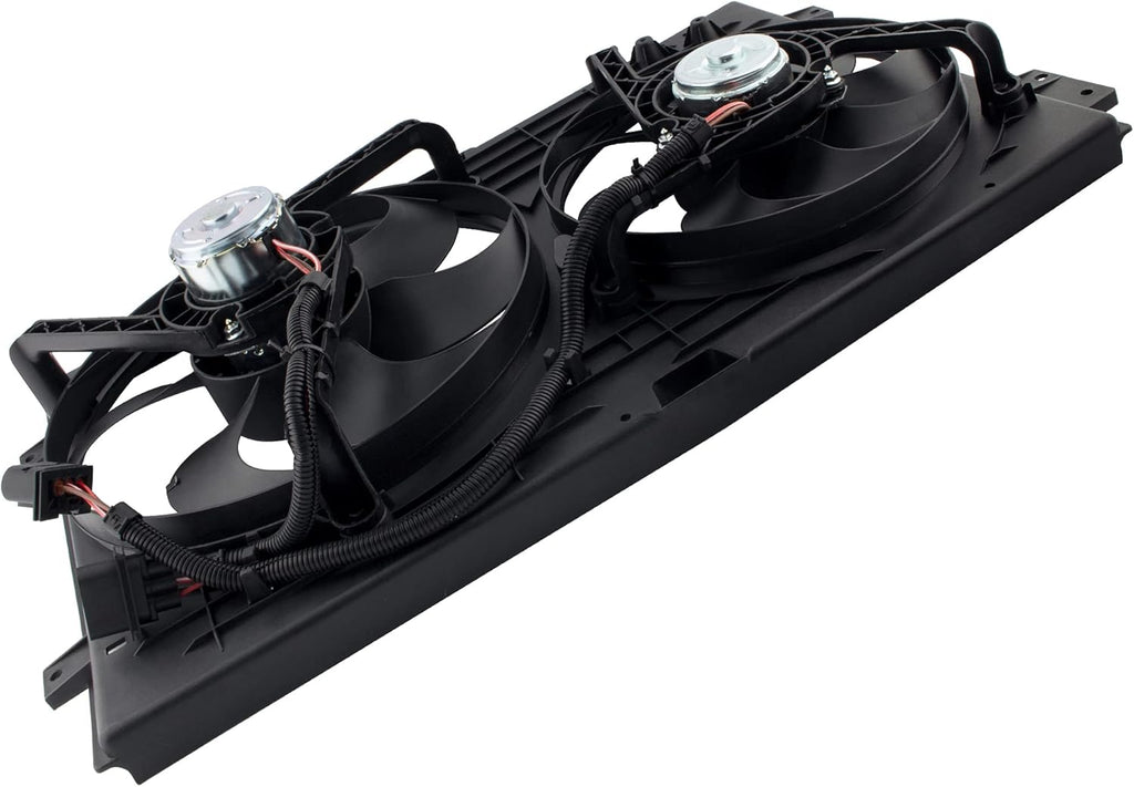 Dual Radiator Cooling Fan Assembly for 1998-2005 Volkswagen Beetle 1.8L 1.9L 2.0L with 3 Prong Wire Plug D349241
