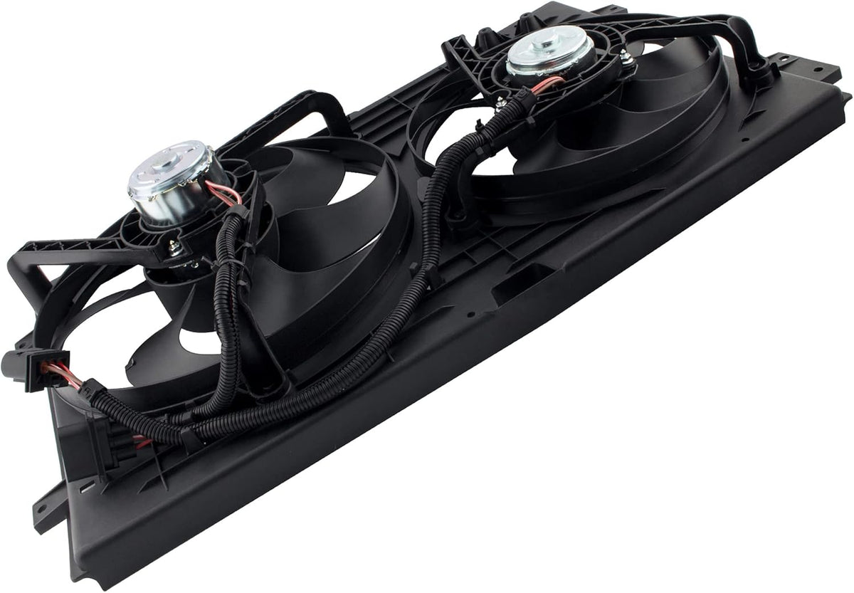 Dual Radiator Cooling Fan Assembly for 1998-2005 Volkswagen Beetle 1.8L 1.9L 2.0L with 3 Prong Wire Plug D349241