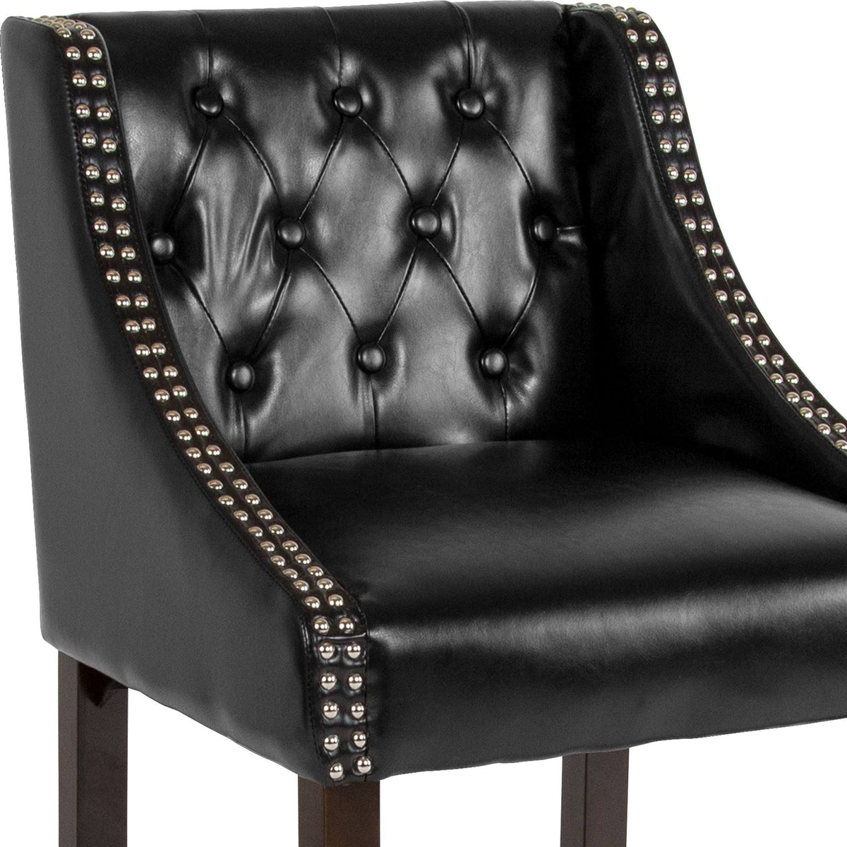Black Leather Counter Height Stool N370