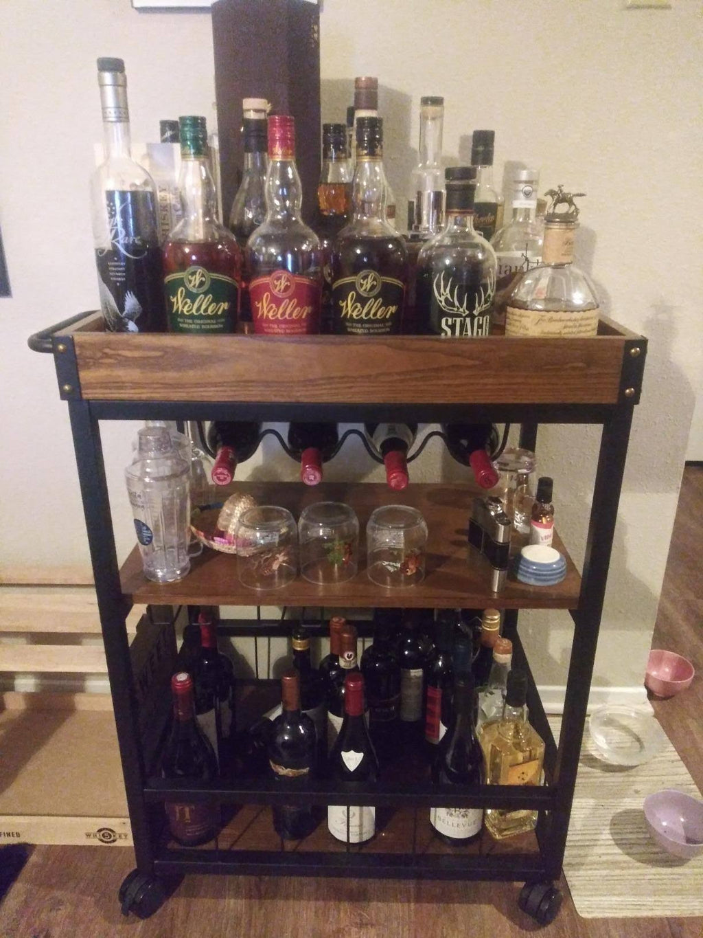 Black Kitchen Cart T333