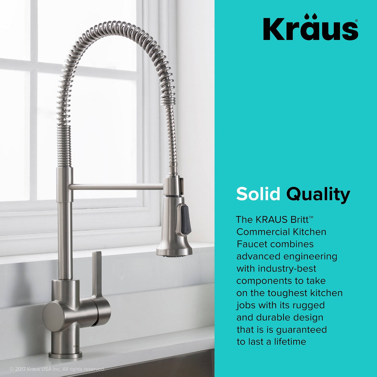 Brushed Gold & Matte Black Commercial Kitchen Faucet with Dual Function Sprayhead Y4658