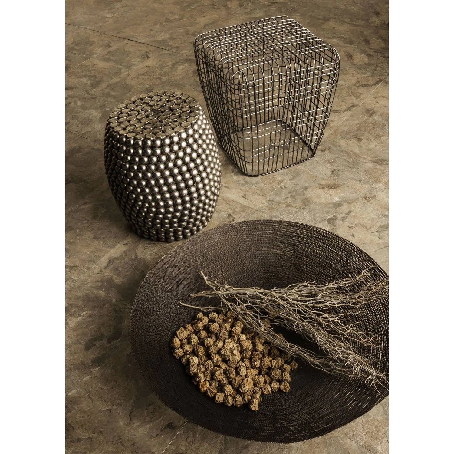 Pewter Pebble Stool E709