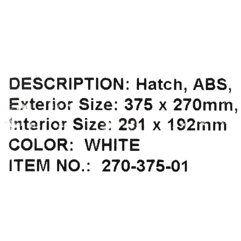 14.75 x 10.6 Inch White ABS Boat Access Hatch F29334