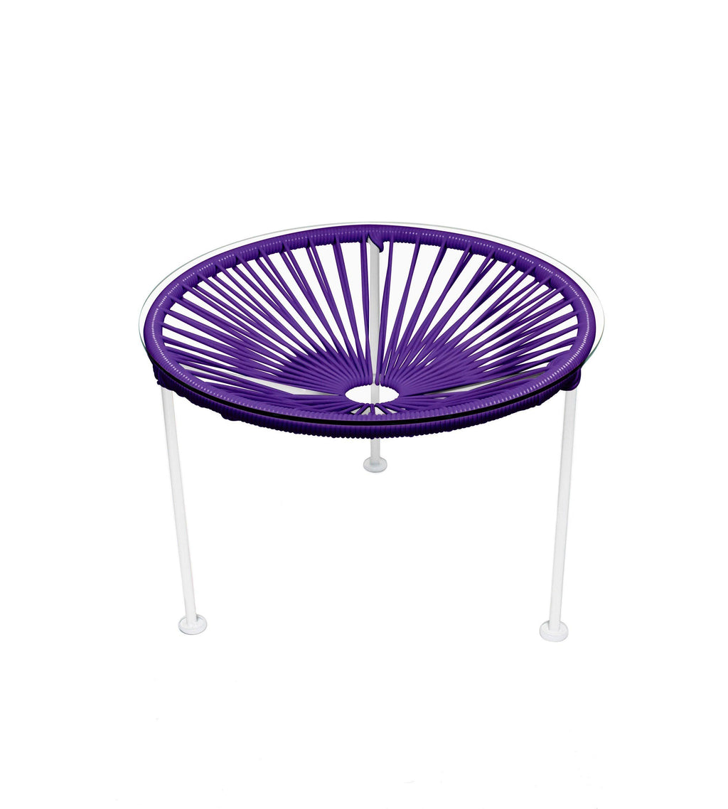 Purple Weave Table on White Frame E807