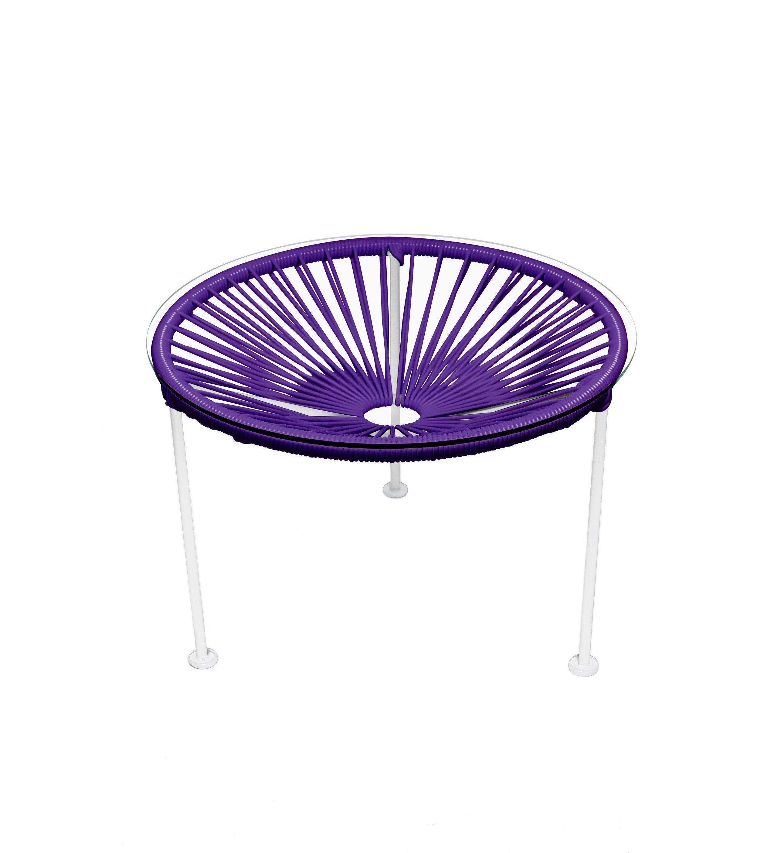 Purple Weave Table on White Frame E807