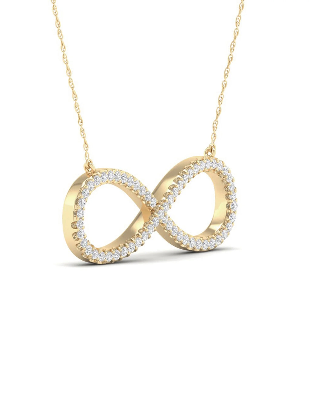 10K Yellow Gold Diamond Infinity Loop Necklace P98812