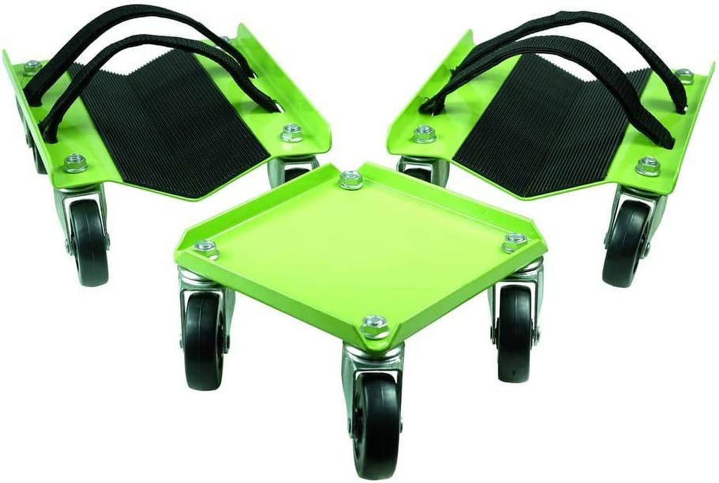 Snowmobile Dolly Heavy Duty V-Slide with 2.5 PVC Swivel Casters Rubber Pad and 2 Pairs of Straps W4211