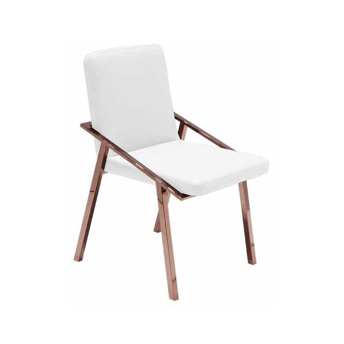 White/Polished Stainless Dining Chair Z55296