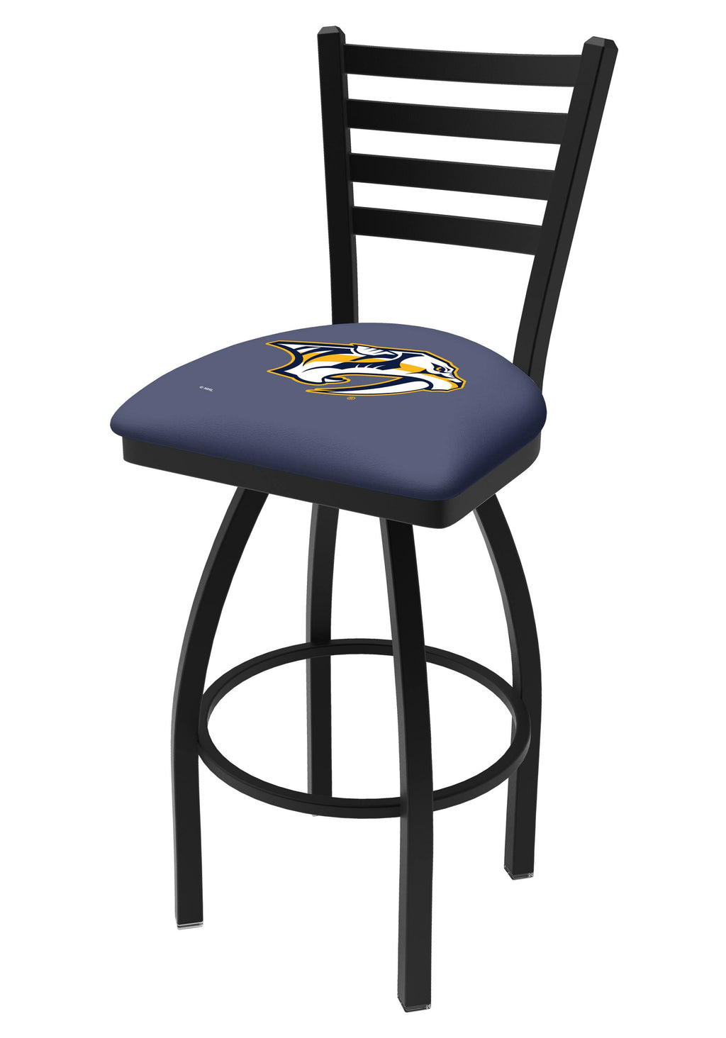 Black Wrinkle Swivel Bar Stool with Ladder Style Back M847875