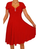 Red Empire Waist Rhinestones Cocktail Dress XXL L1053