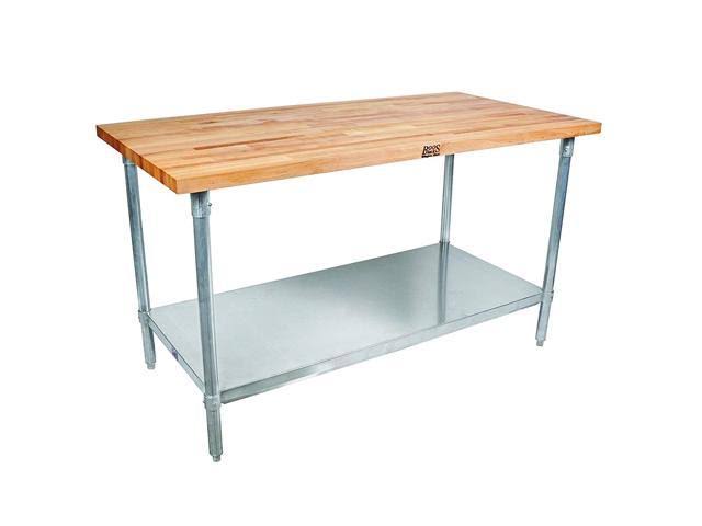 Maple Wood Top Work Table with Lower Shelf P289