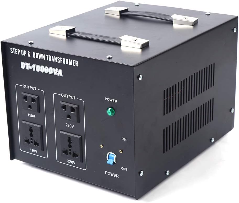 10000W Voltage Converter Transformer Step Up/Down 110V/220V Heavy Duty Power Converter with 2 US Outlets, 2 Universal Outlets, Circuit Breaker S247