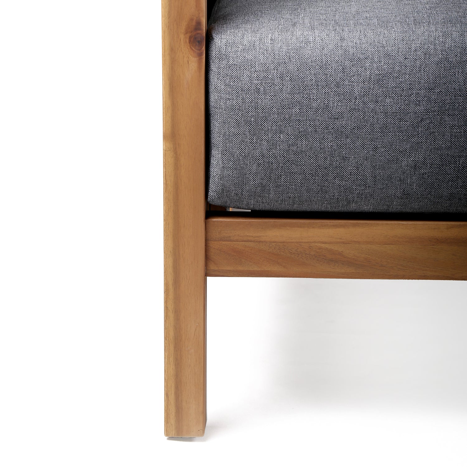 Natural Wood & Fabric Outdoor Patio Sofa P68832