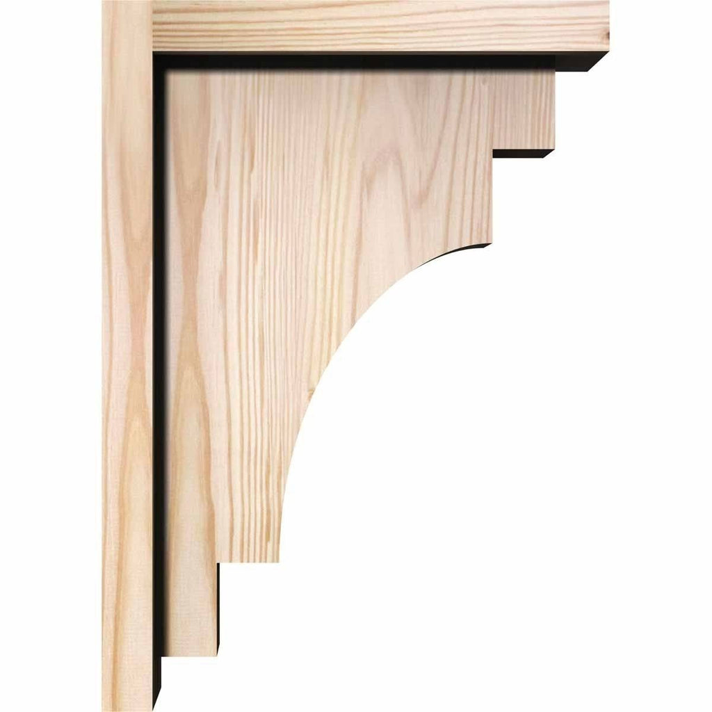 Mediterranean Smooth Corbel with Backplate, Douglas Fir W42936