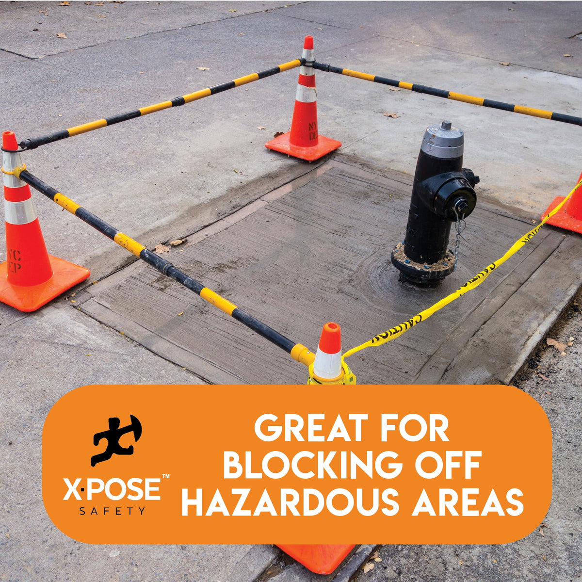 Yellow and Black Retractable Safety Barrier Barricade U700