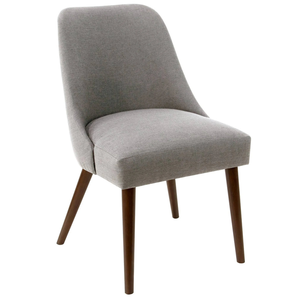Linen Rounded Back Dining Chair Gray U549314