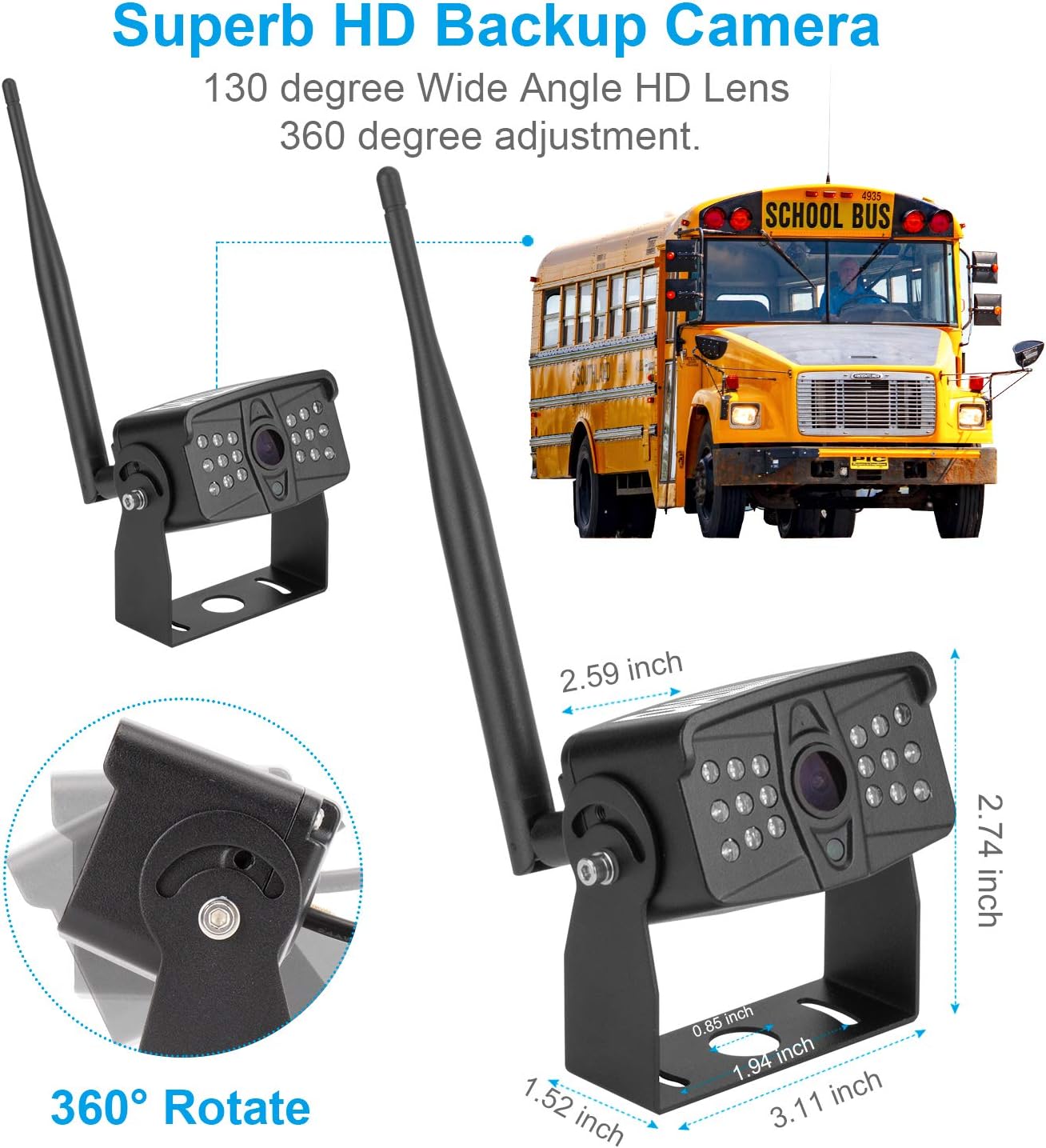 Digital Wireless Backup Camera with Night Vision Z54272