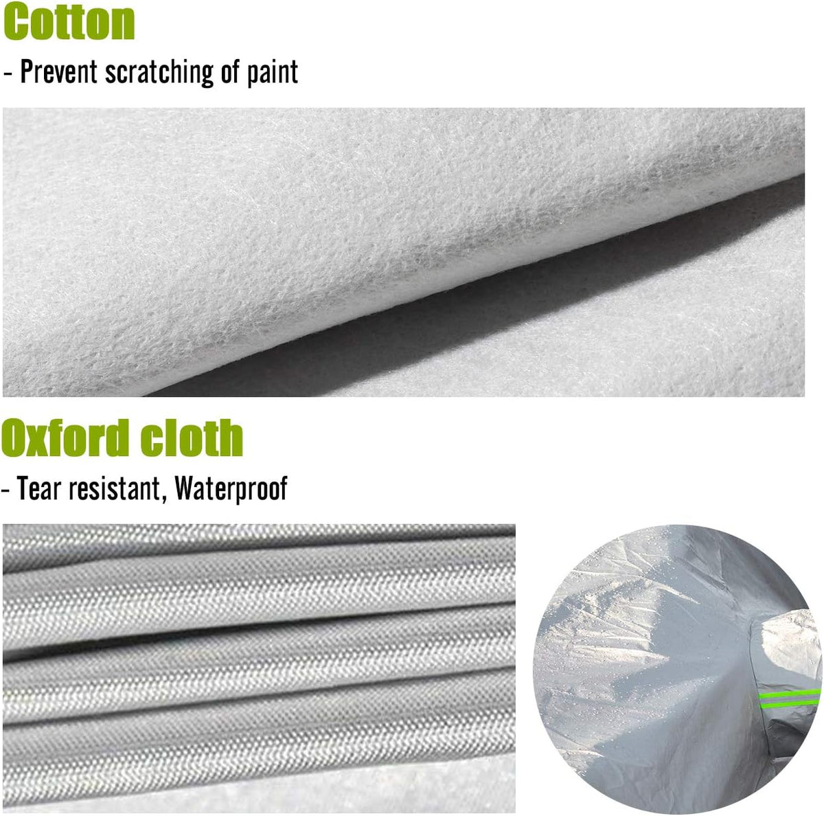 Hatchback Car Cover 5 Layers Universal Fit 146 to 157 inch Pack of 2 O24519