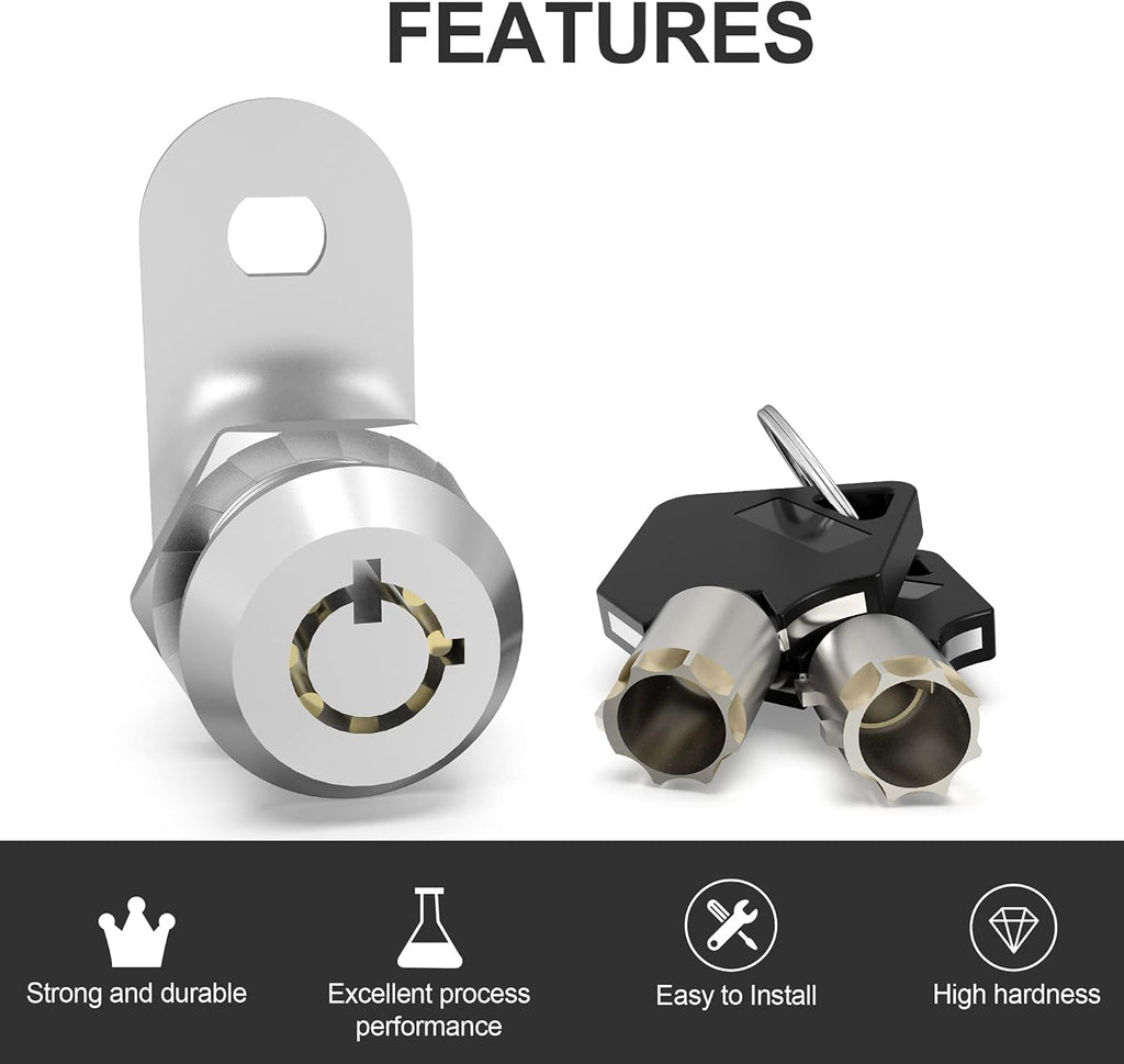 5 Pack Keyed Alike Cabinet Locks with Keys, Zinc Alloy V195187