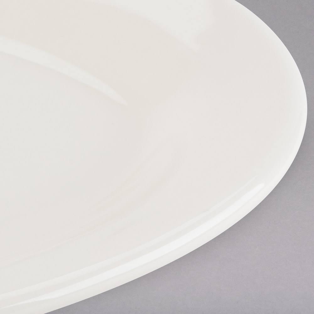 American White Eggshell Wide Rim Rolled Edge Oval China Platter B557