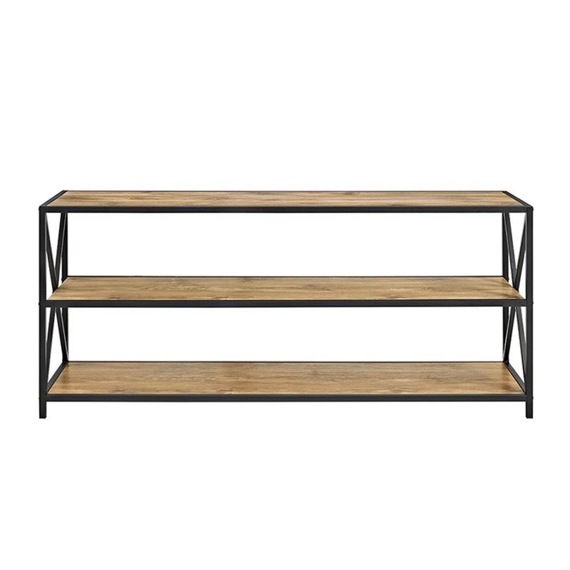 2 Shelf Wide Bookcase in Barnwood D552
