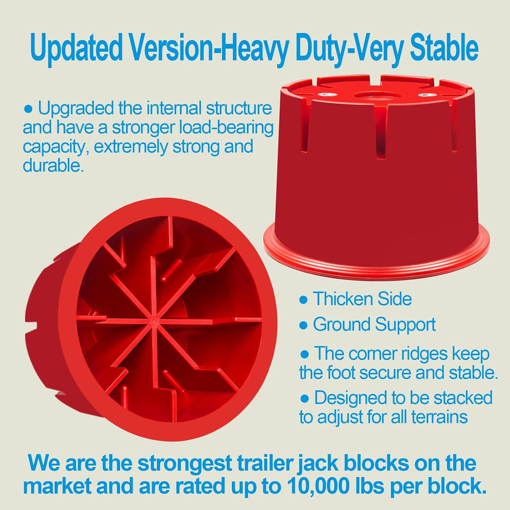 Jack Block for RV Travel Trailer, Fifth Wheel, Popup Camper, Toy Hauler, Supports up to 10000 lbs per Block L451