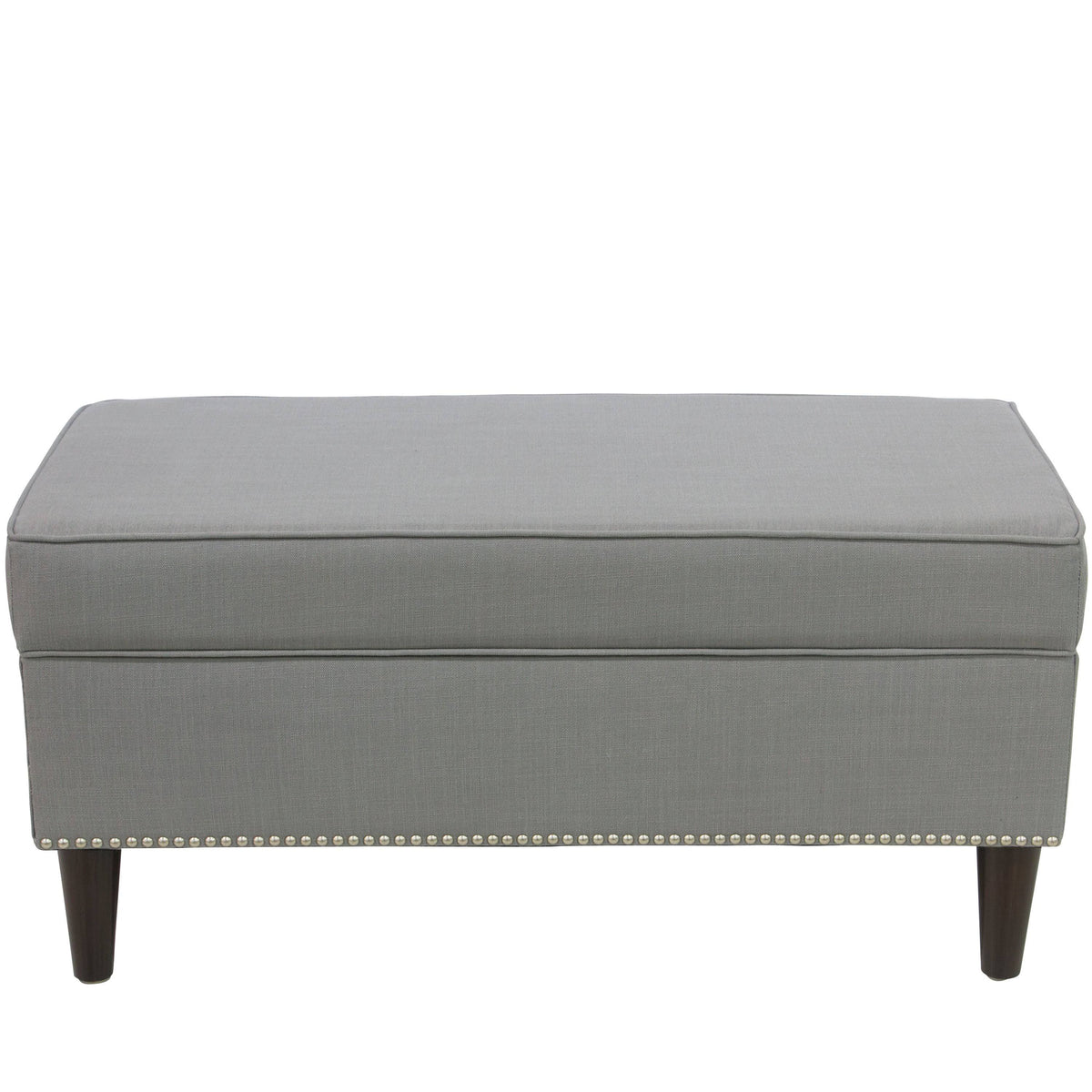 Linen Gray Button Storage Bench M501