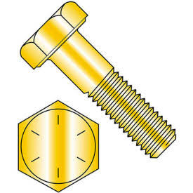 1/4-20 x 2-3/4x22 Hex Head Cap Screw - Steel - Zinc Yellow - Grade 8 - 100 Pk T395